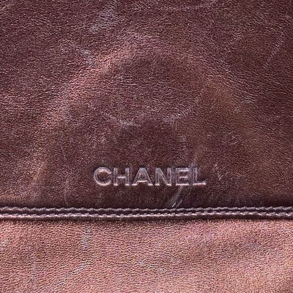 Vintage Chanel Metalic Brown Leather Flap Messenger CrossbodyBag w/COA & Card - Picture 5 of 15